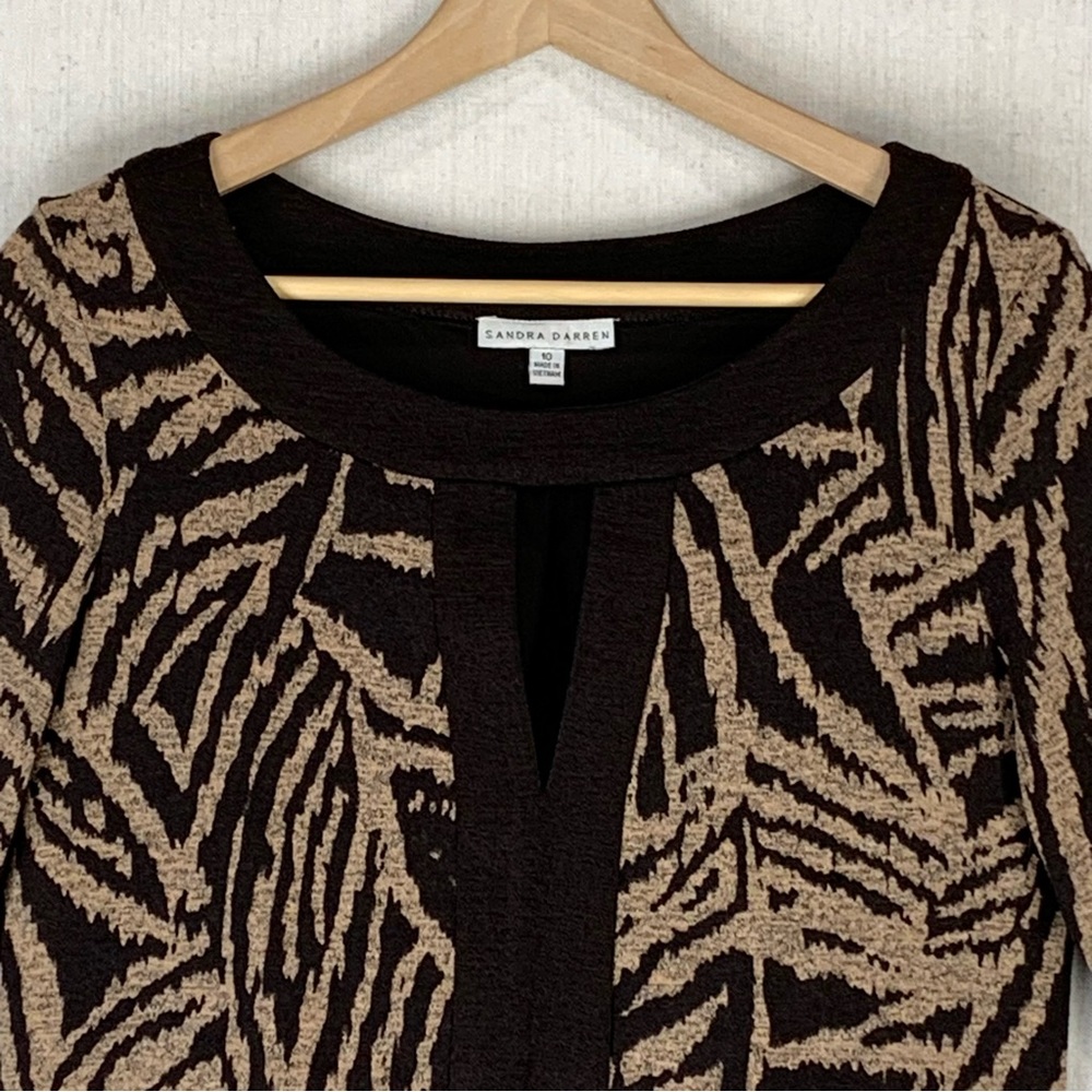 Sandra Darren~NWT~Women's Retro Geometric‎ Print Knit Sweater Midi Dress~Sz 10 - Picture 3 of 15
